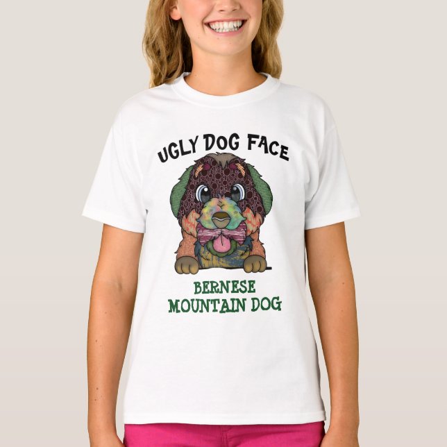 Unique Bernese Mountain Dog ugly face T-Shirt (Front)