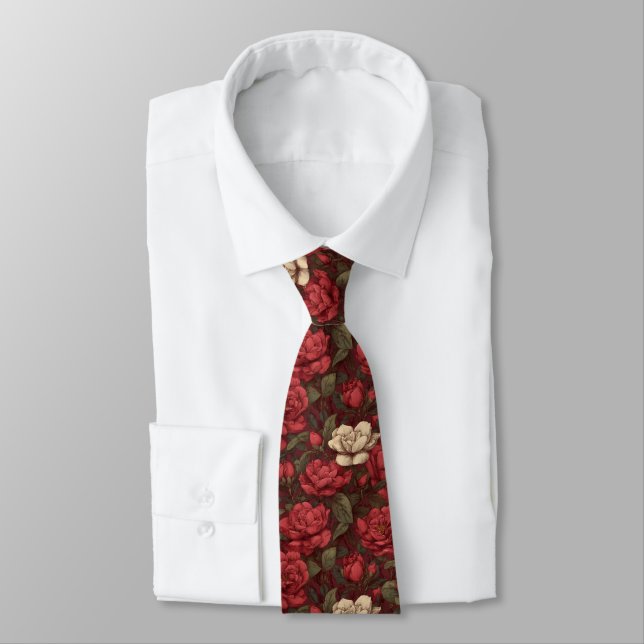 Unique Best Gifts For Men Gardenias Flower Tie (Tied)