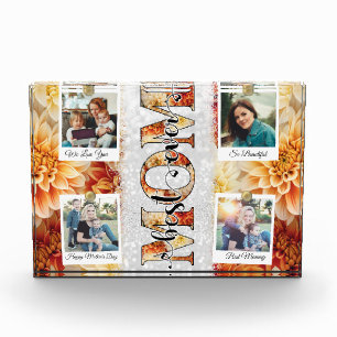 Unique Best Mum Ever Custom Floral Photo Collage