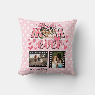 Unique Best Mum Ever Custom Photo Collage Cushion