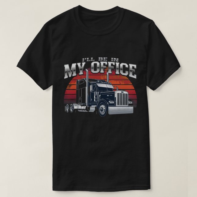 Unique Big Rig Office Truck Poster Print T-Shirt (Design Front)