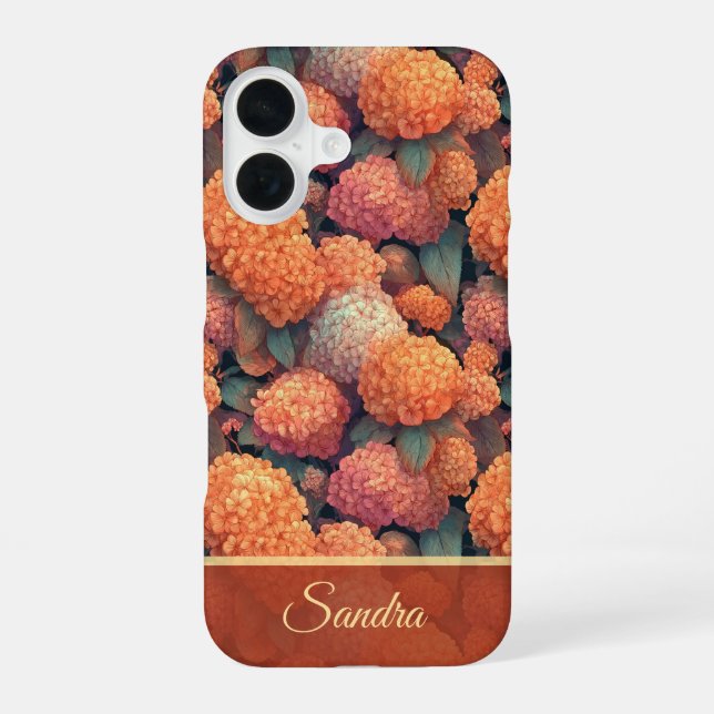 Unique Birthday Gift Hydrangeas Flower Name iPhone 16 Case (Back)