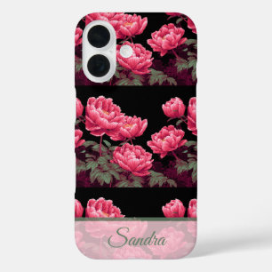 Unique Birthday Party Peony Name iPhone 16 Case