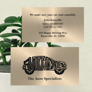 Unique Black and Gold Auto Industry Business Card