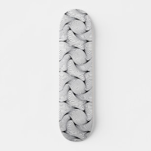 Unique Black and White Interwoven Lines Skateboard