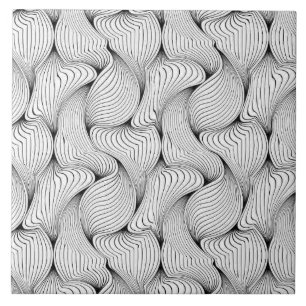 Unique Black and White Interwoven Lines Tile