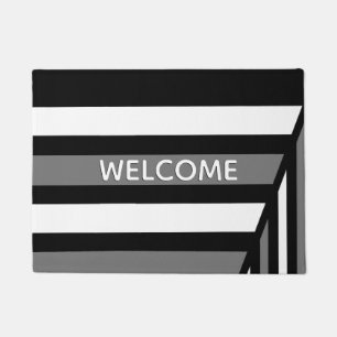 Unique Black and White Pattern Doormat