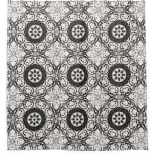 Unique Black and White Pattern Shower Curtain