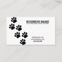 Unique Black and White Paw Print Steps Dog Walker