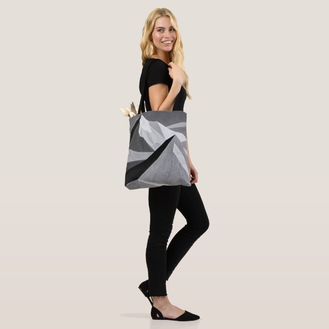 unique black and white tote bag (On Model)