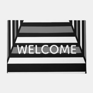 Unique Black and White Welcome Mat