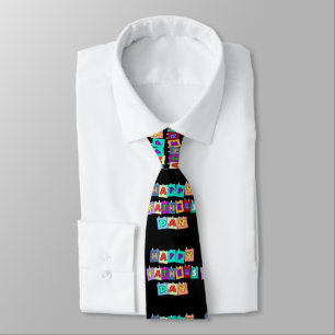 Unique Black Blue Fathers Day Tie