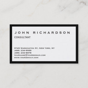 Unique Black Border White Personal Business Card