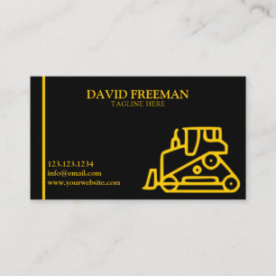 Unique Black Construction Equipment Bulldozer Business Card