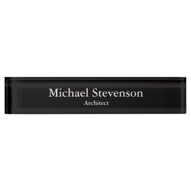 Unique Black Elegant Architect Desk Nameplate (Front)