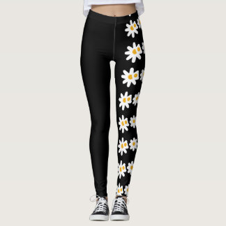 Unique black floral abstract  leggings
