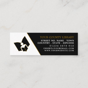 Unique Black & Gold Library Bookmark Business Card