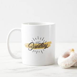 Unique Black "Hello Sunday" Coffee Mug
