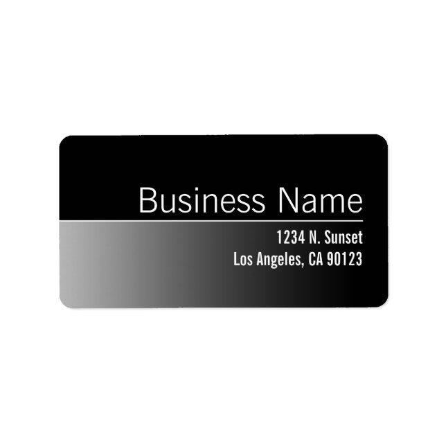 Unique Black & White Business Return Address Label (Front)