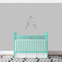 Unique Black &amp; White Floral Monogram M Wall Decal
