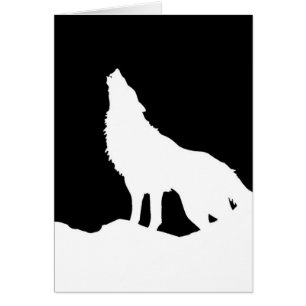 Unique Black & White Pop Art Wolf Silhouette