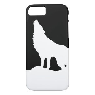 Unique Black & White Pop Art Wolf Silhouette iPhone 8/7 Case