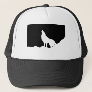 Unique Black & White Pop Art Wolf Silhouette Trucker Hat