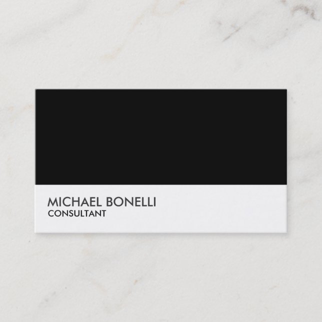 Unique Black White Professional Consultant Business Card (Front)