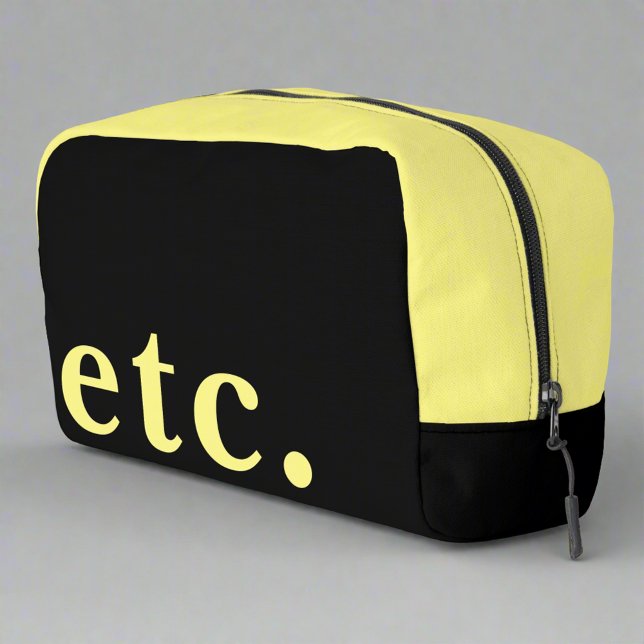 Unique Black & Yellow Bold Typography Travel Dopp Kit (Creator Uploaded)