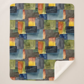 Unique blocked colors seamless pattern sherpa blanket