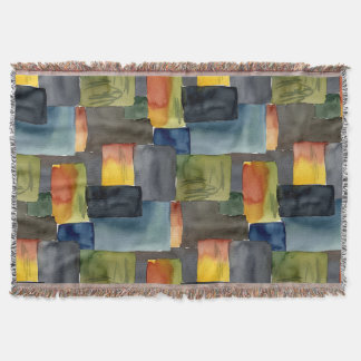 Unique blocked colors seamless pattern throw blanket