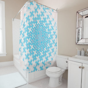 Unique Blue Abstract Shower Curtain