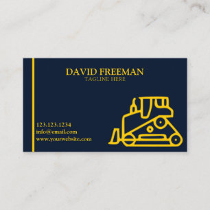 Unique Blue Construction Equipment Bulldozer Business Card