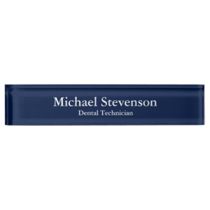 Unique Blue Elegant Dental Technician Nameplate