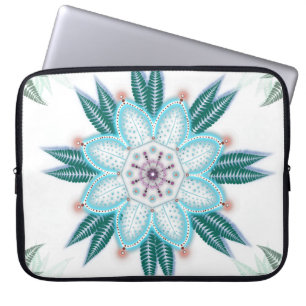 Unique Blue Flower Mandala Vibe Laptop Sleeve