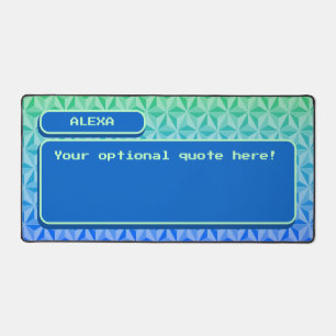 Unique Blue Green Cool Retro Gaming Desk Mat
