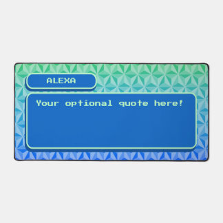 Unique Blue Green Cool Retro Gaming Desk Mat