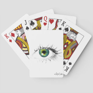unique blue green eye modern playing cards