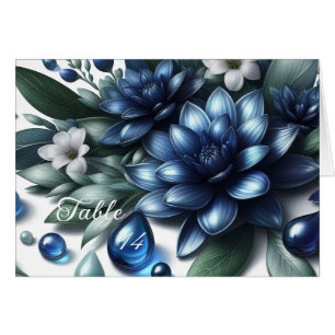 Unique Blue Paint Hydrangea Table Seating Card