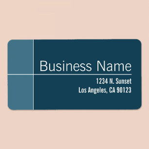Unique Blue & White Business Return Address Label