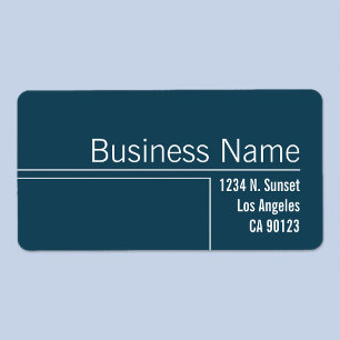 Unique Blue & White Business Return Address Label