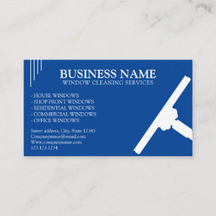 Unique Blue & White Window Cleaning Service Business Card
