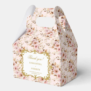 Unique Blush Gold Boho Wedding Favor Box for Guest