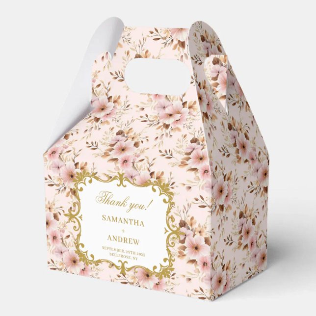 Unique Blush Gold Boho Wedding Favour Box for Gues (Unique Blush Gold Boho Wedding Favor Box for Guest)