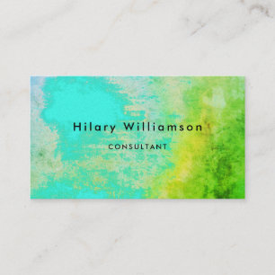 Unique boho Artistic Grunge Green Aqua Turquoise Business Card