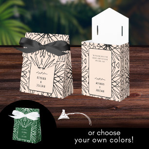 Unique Boho Cream and Black Pattern Favour Box