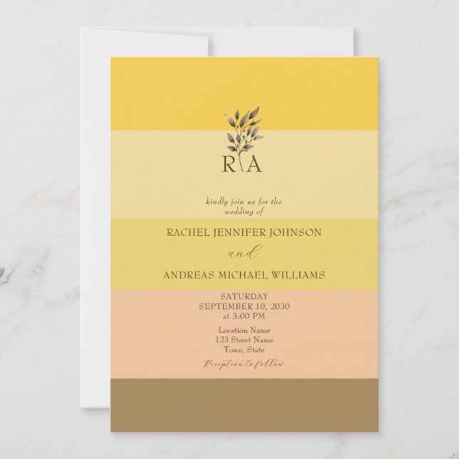 Unique Boho Fall Wedding Invitation (Front)