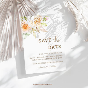 Unique Boho Simple Elegant Text Photo Wedding Save The Date