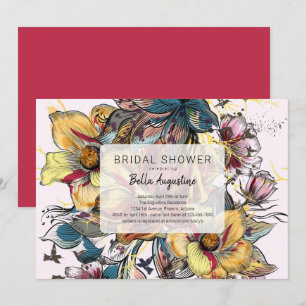 Unique Bold Flowers Bridal Shower Invitation