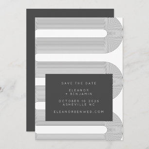 Unique Bold Geometric Black White Classy Wedding Save The Date